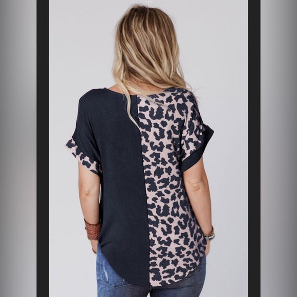 #30 Black & Half Leopard Top - Picture 2 of 6